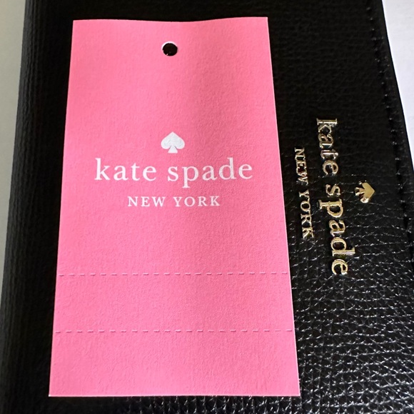 Kate Spade Black Refined Grain Leather Darcy Large Slim Bifold Wallet New w/ Tag - Picture 9 of 14